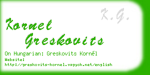 kornel greskovits business card